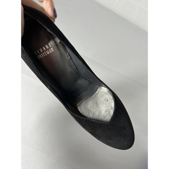 Stuart Weitzman Pumps Black 7.5W Black Velvet Tortoise Platform Stiletto High He - Picture 12 of 16